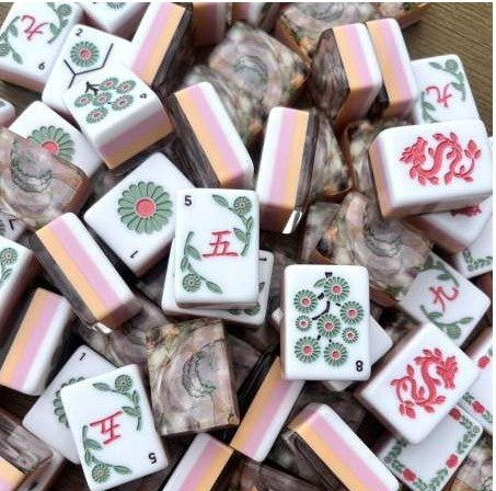 Blush and Bloom Mahjong Tile Set