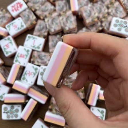 Blush and Bloom Mahjong Tile Set