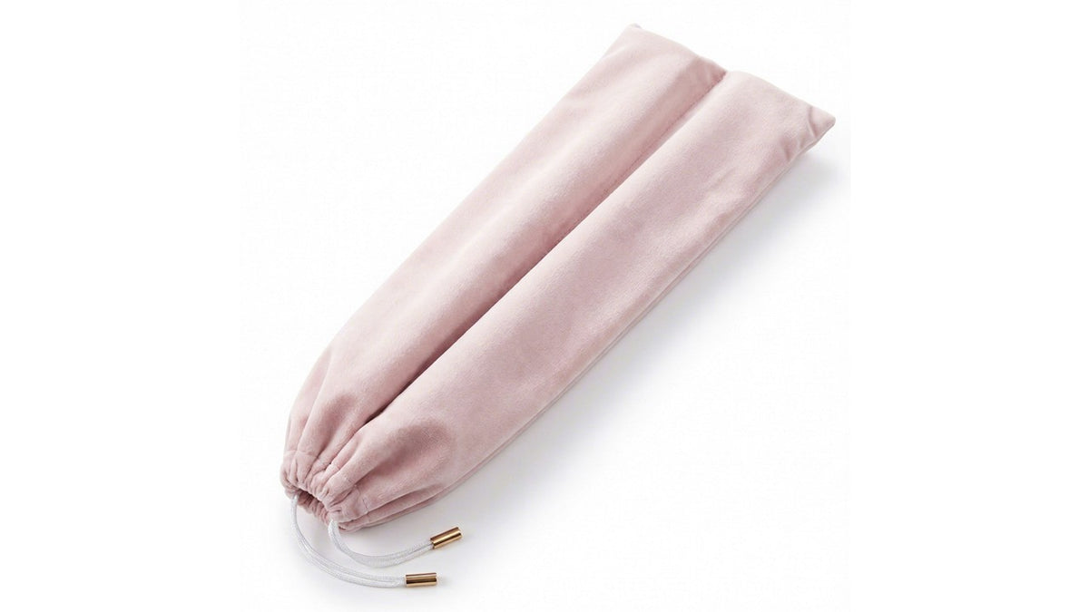 Pink velvet storage bag for four mahjong racks and pushers