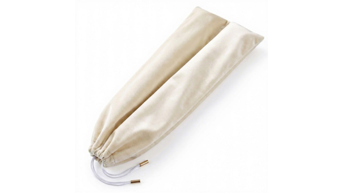 Beige velvet storage bag for four mahjong racks and pushers